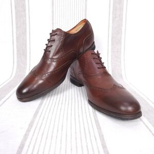 Wolf + Shepherd Oxford Dress Shoes Mens 13 Senna Wingtip Brogue Brown Leather